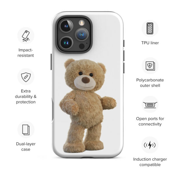 Tough iPhone® Case with Cute Teddy Bear Print – Soft, Fluffy Plush Bear Design